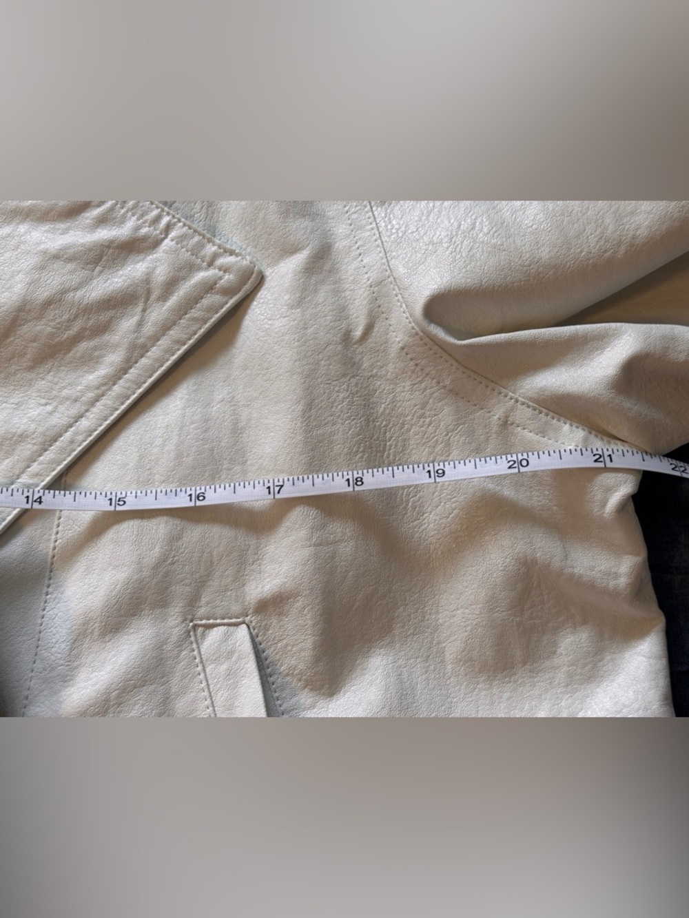 Zara Off White Lightweight Faux Leather Jacket Size M - Picture 13 of 16